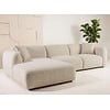 Leia Beige Bouclé 3-Zits Bank + Chaise Lounge Links