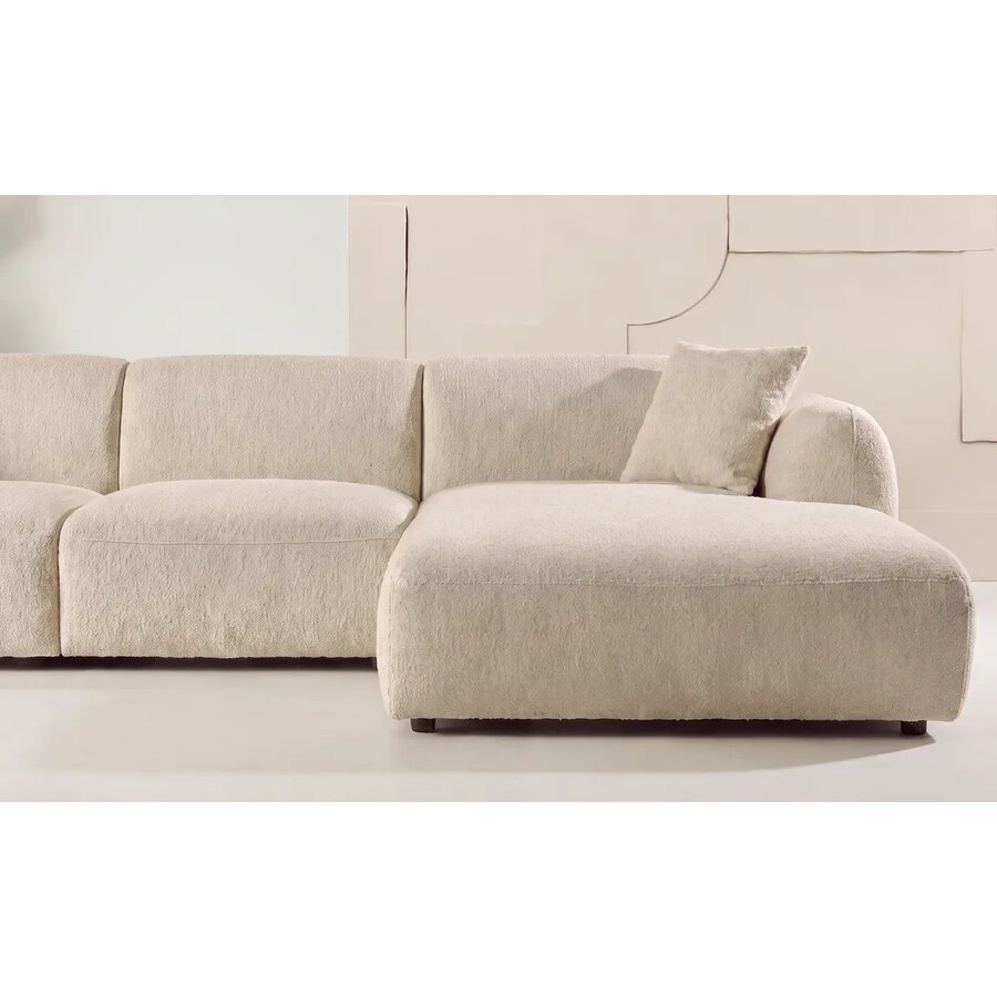 Hjem Interiors Leia Beige Bouclé 3-Zits Bank + Chaise Lounge Rechts