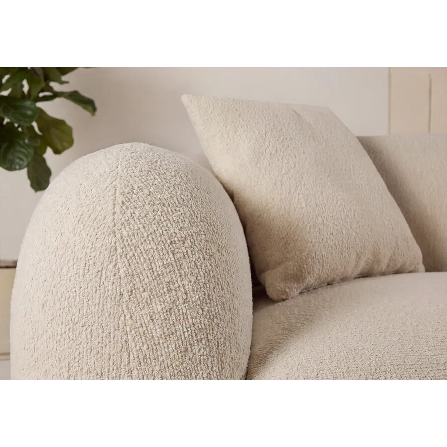 Hjem Interiors Leia Beige Bouclé 3-Zits Bank + Chaise Lounge Rechts