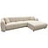 Leia Beige Bouclé 3-Zits Bank + Chaise Lounge Rechts