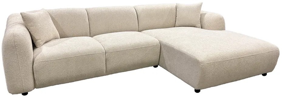 Hjem Interiors Leia Beige Bouclé 3-Zits Bank + Chaise Lounge Rechts