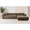 Leia Bruin Bouclé 3-Zits Bank + Chaise Lounge Rechts Leia Bruin Bouclé 3-Zits Bank + Chaise Lounge Rechts