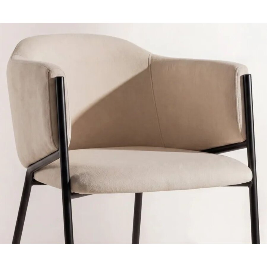 Evelina Eetkamerstoel Beige Velvet Hjem Interiors Evelina Eetkamerstoel Beige Velvet