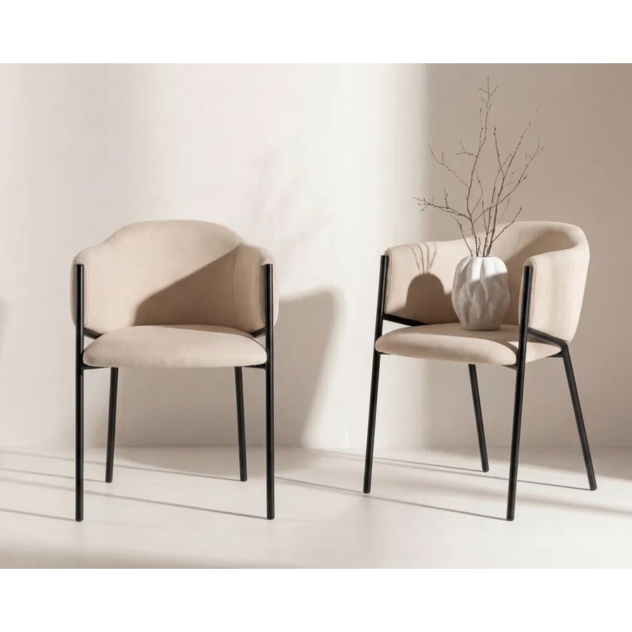 Evelina Eetkamerstoel Beige Velvet Hjem Interiors Evelina Eetkamerstoel Beige Velvet