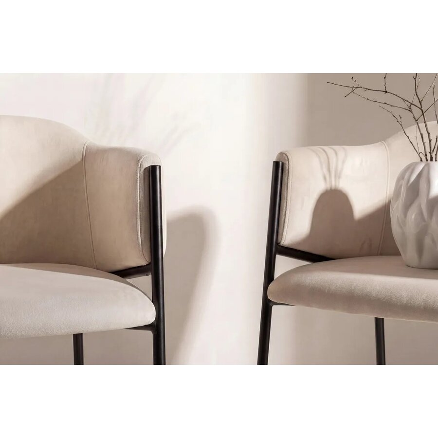 Evelina Eetkamerstoel Beige Velvet Hjem Interiors Evelina Eetkamerstoel Beige Velvet