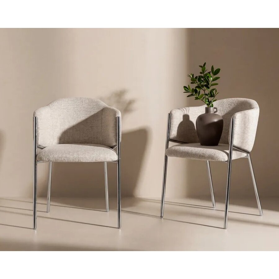 Hjem Interiors Evelina Eetkamerstoel Wit Linen