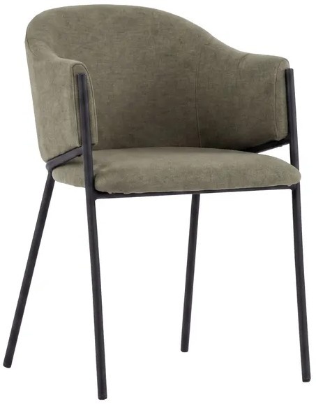 Hjem Interiors Evelina Eetkamerstoel Donkergroen Linen