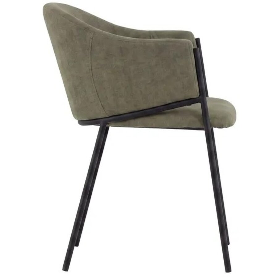Hjem Interiors Evelina Eetkamerstoel Donkergroen Linen