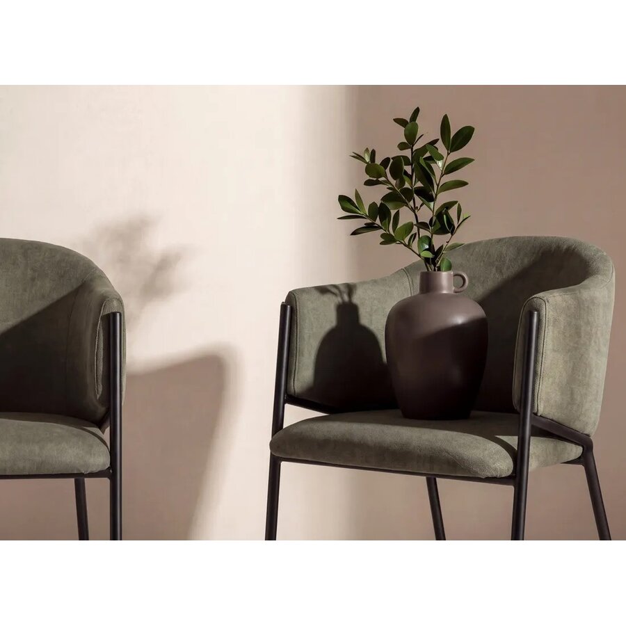 Hjem Interiors Evelina Eetkamerstoel Donkergroen Linen