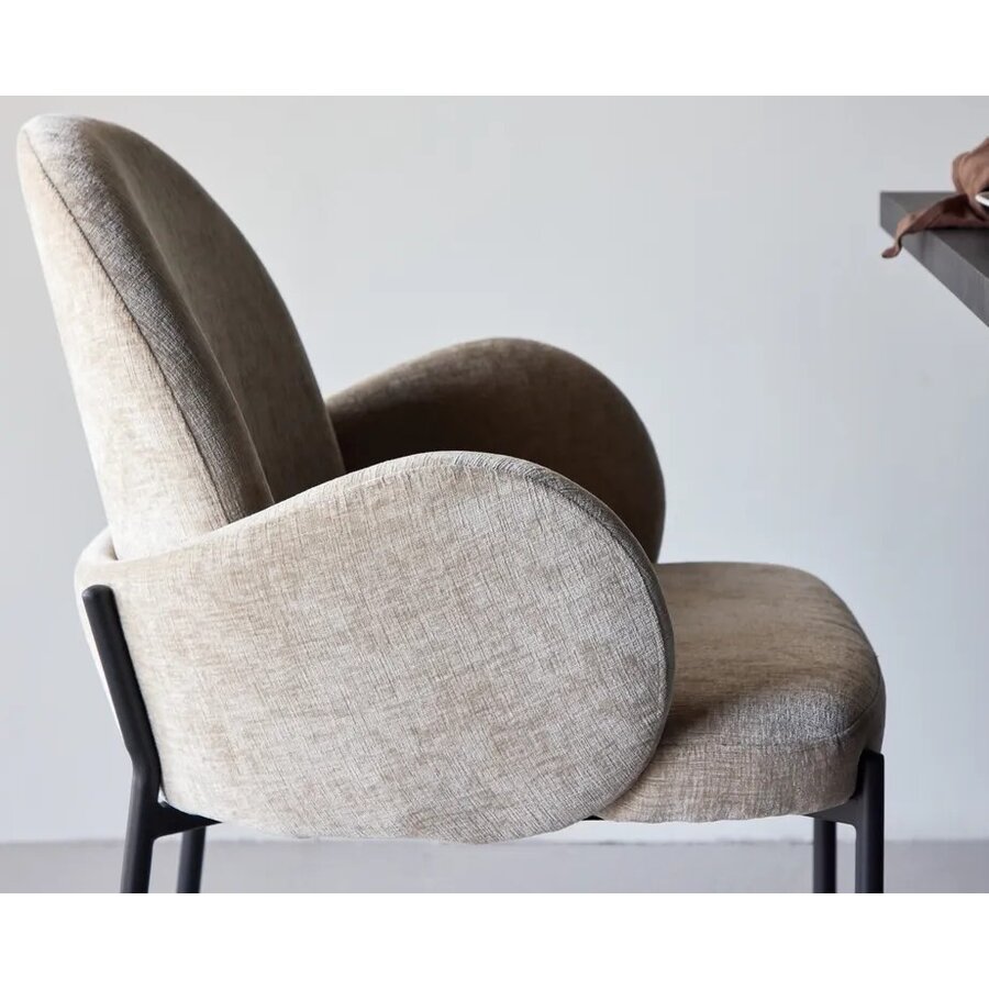 Hjem Interiors Blom Eetkamerstoel Beige Linen