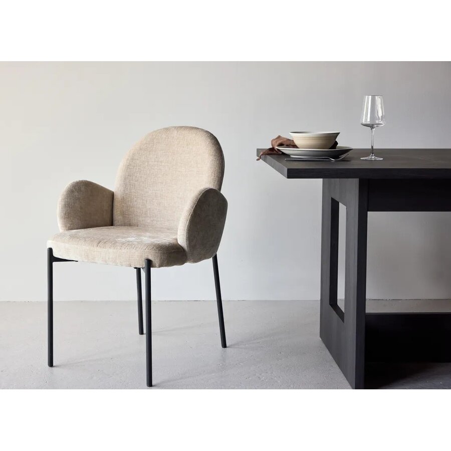 Hjem Interiors Blom Eetkamerstoel Beige Linen