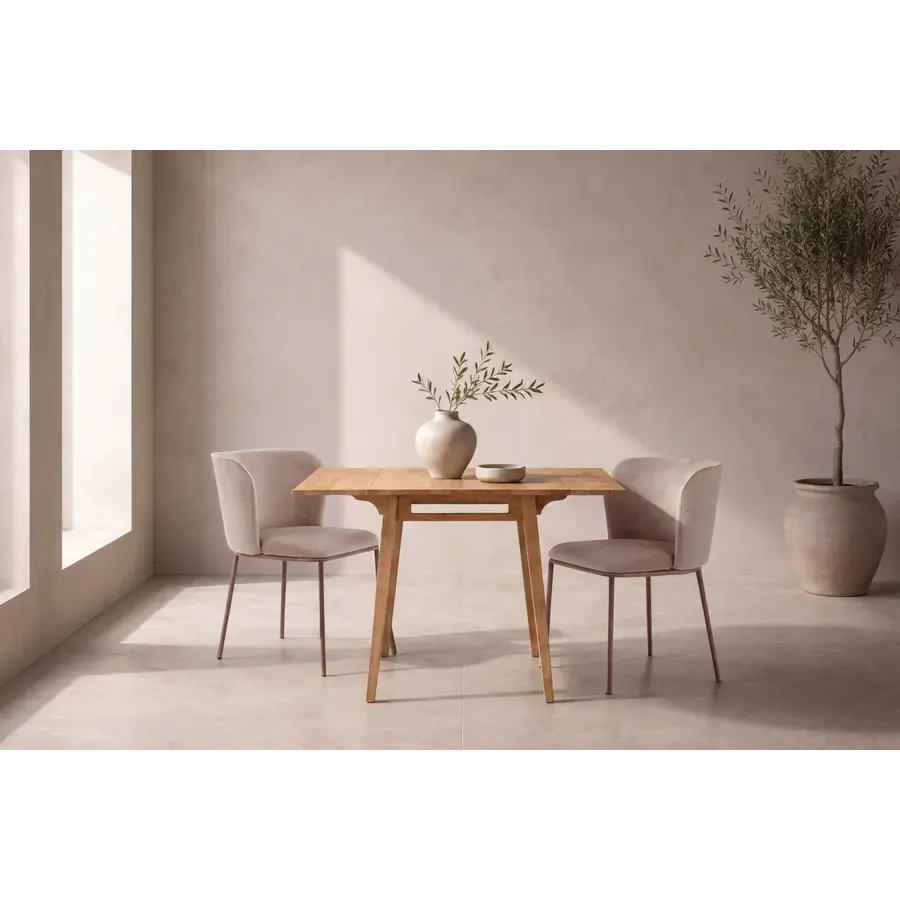 Hjem Interiors Yakidon Eiken Eettafel W60-105 cm Inklapbaar