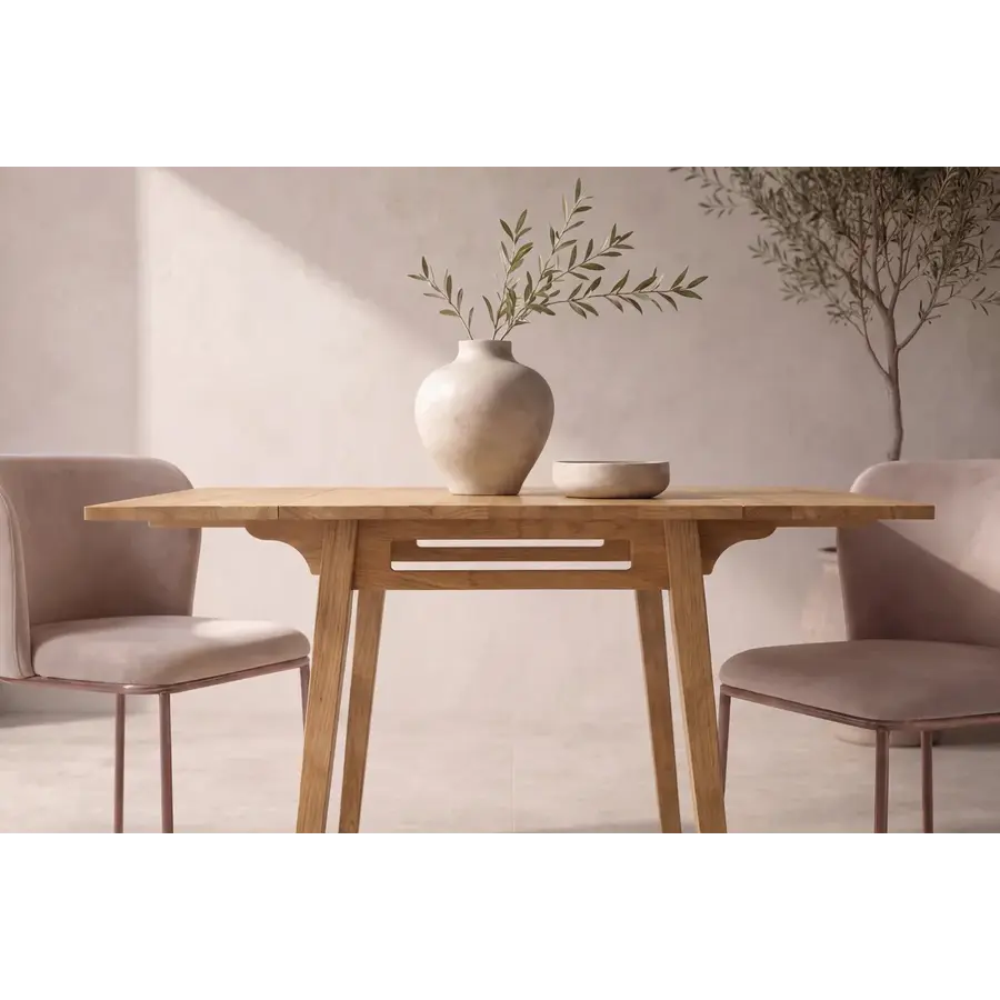 Hjem Interiors Yakidon Eiken Eettafel W60-105 cm Inklapbaar