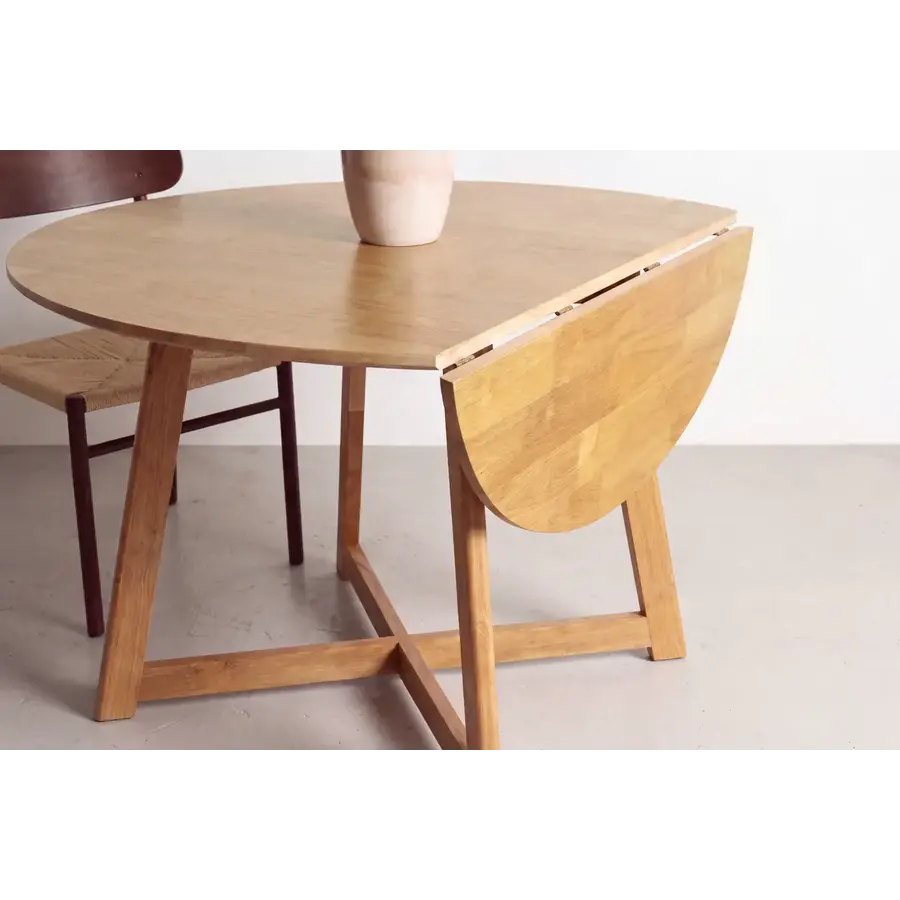 Yakidon Eiken Eettafel Rond Ø120 cm Inklapbaar Hjem Interiors Yakidon Eiken Eettafel Rond Ø120 cm Inklapbaar