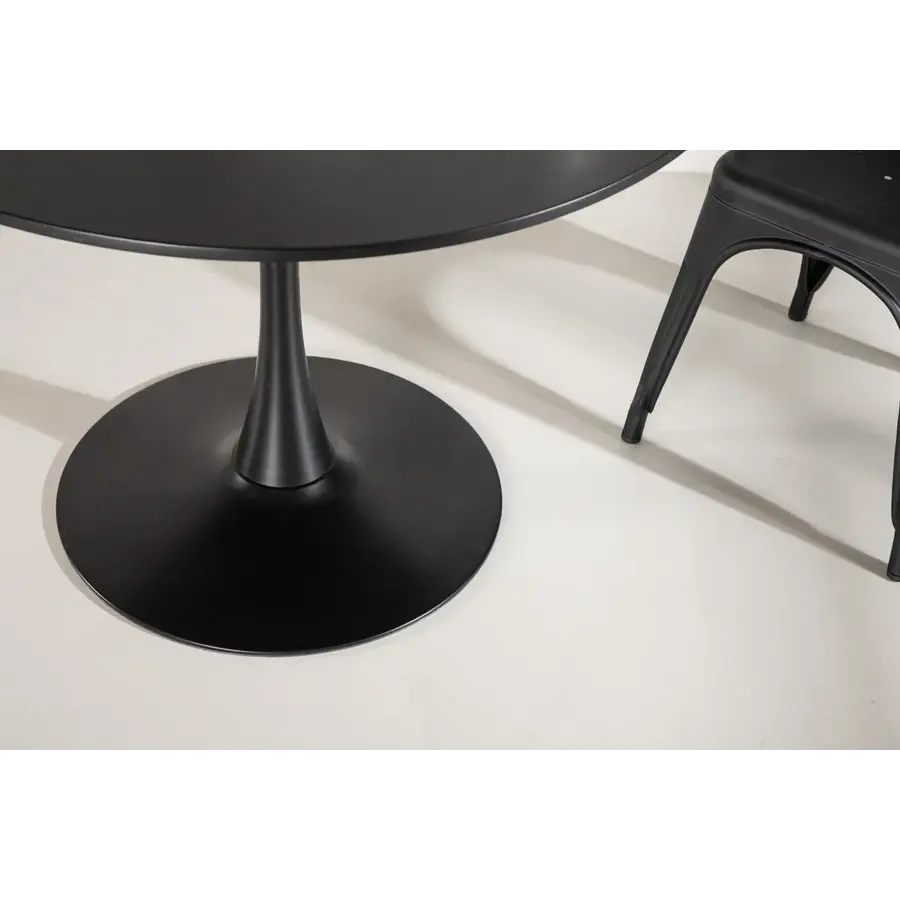 Hjem Interiors Hamden Zwarte Eettafel Rond Ø80 cm