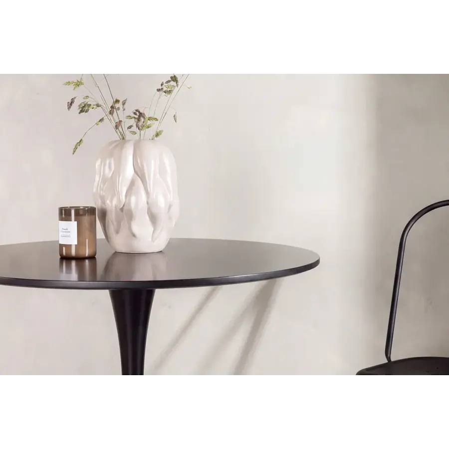 Hjem Interiors Hamden Zwarte Eettafel Rond Ø80 cm