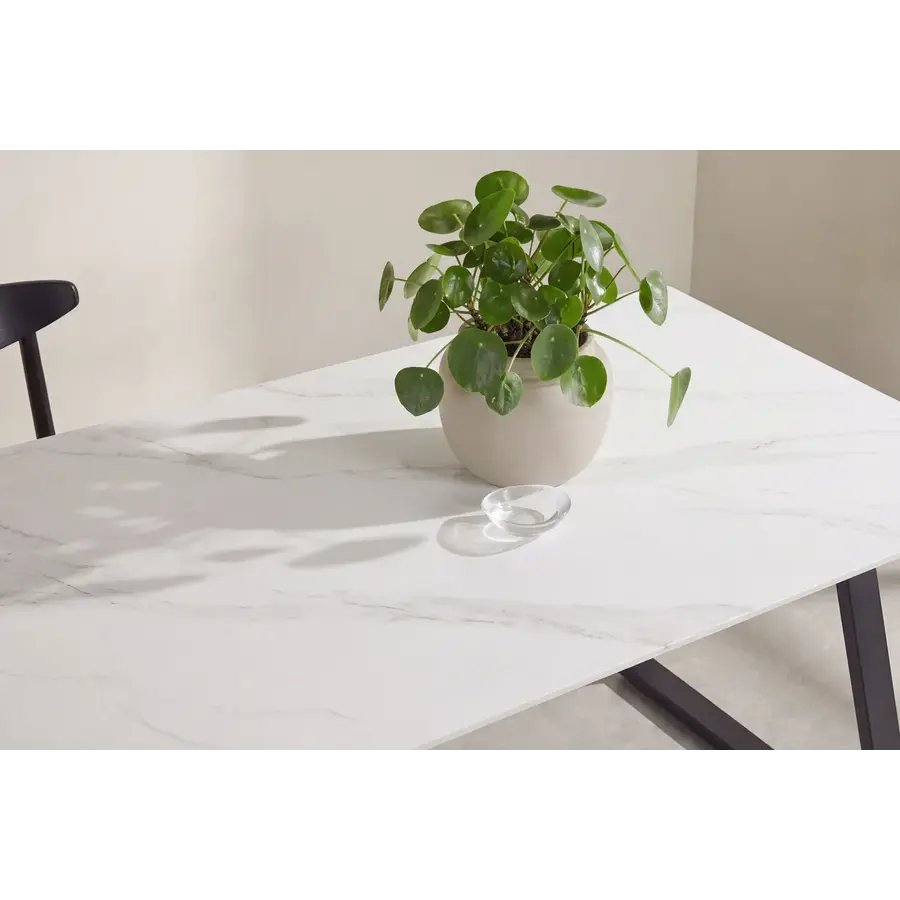 Hjem Interiors Estelle 200 cm Eettafel Wit Marmerlook