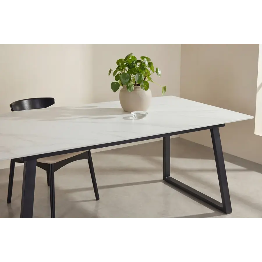 Hjem Interiors Estelle 200 cm Eettafel Wit Marmerlook