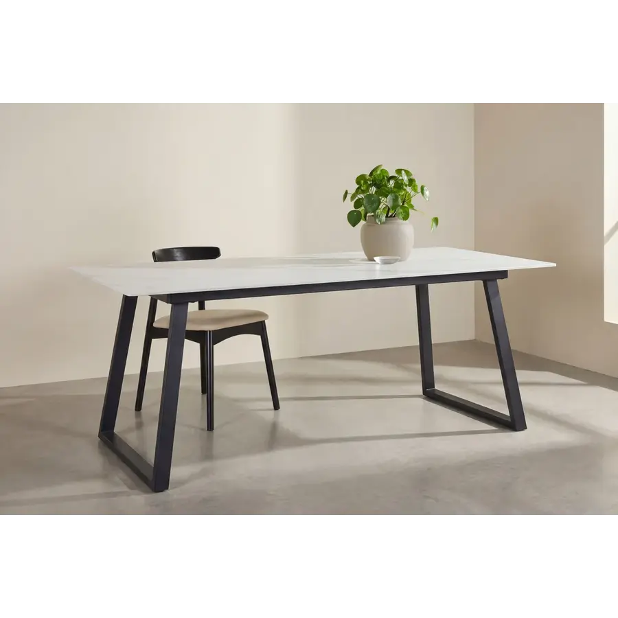 Hjem Interiors Estelle 200 cm Eettafel Wit Marmerlook