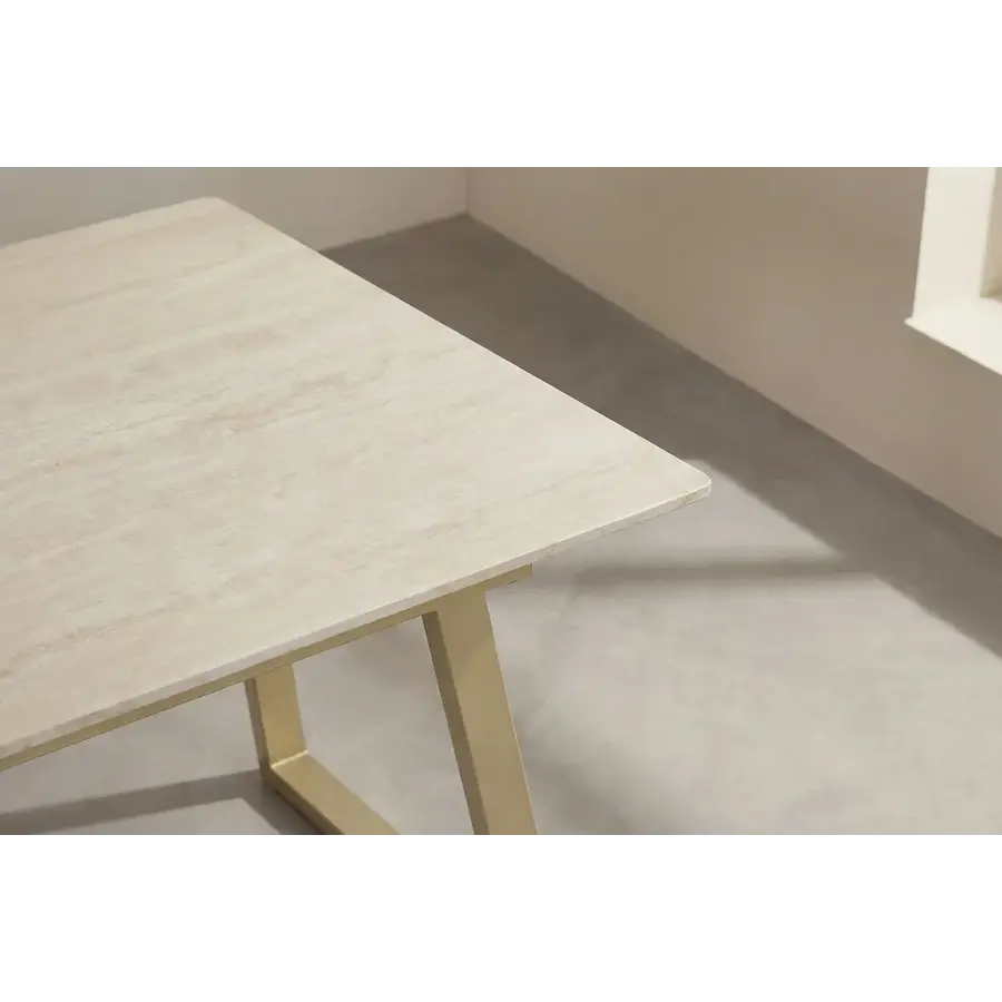 Hjem Interiors Estelle 200 cm Eettafel Beige Marmerlook