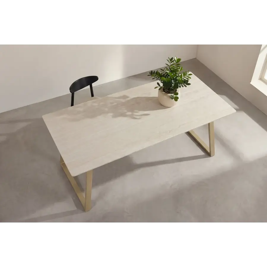 Hjem Interiors Estelle 200 cm Eettafel Beige Marmerlook
