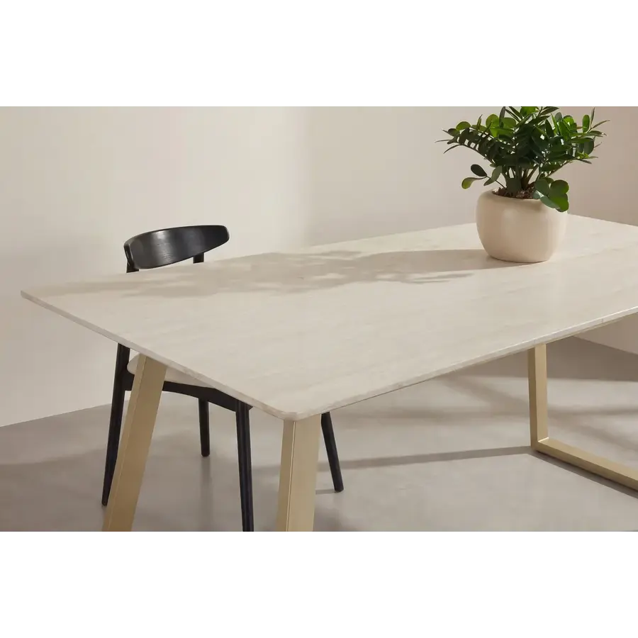 Hjem Interiors Estelle 200 cm Eettafel Beige Marmerlook