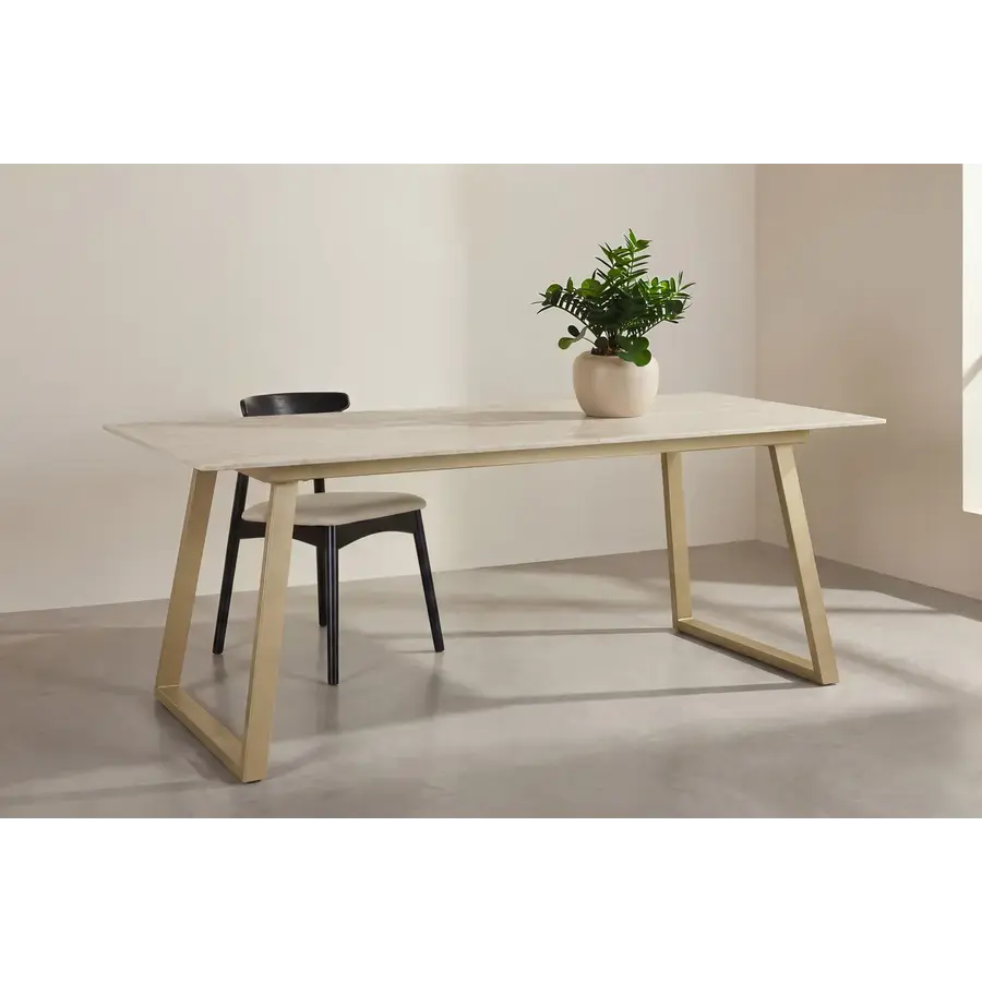 Hjem Interiors Estelle 200 cm Eettafel Beige Marmerlook