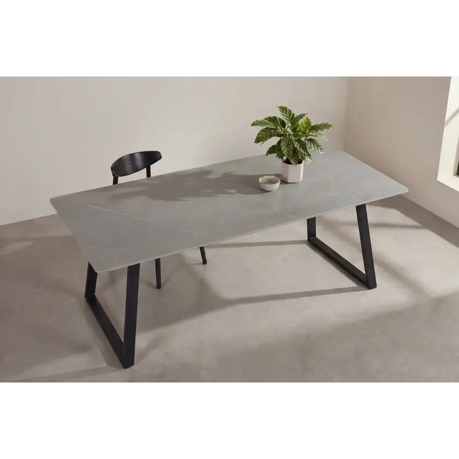 Hjem Interiors Estelle 200 cm Eettafel Grijs Marmerlook