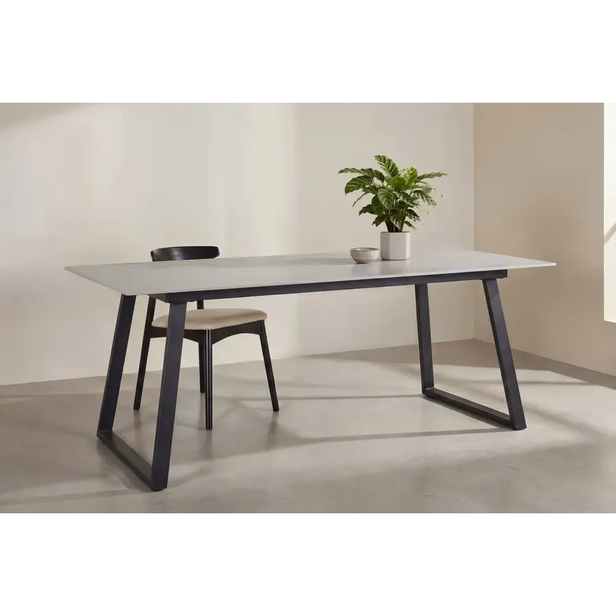 Hjem Interiors Estelle 200 cm Eettafel Grijs Marmerlook