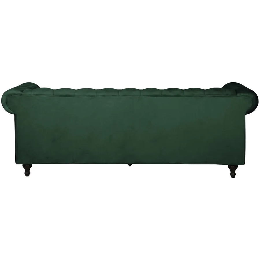Hjem Interiors Chesterfield Velvet 3-Zits Bank Bosgroen
