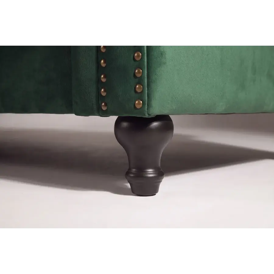 Hjem Interiors Chesterfield Velvet 3-Zits Bank Bosgroen