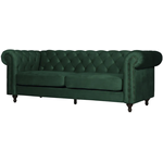 Hjem Interiors Chesterfield Velvet 3-Zits Bank Bosgroen