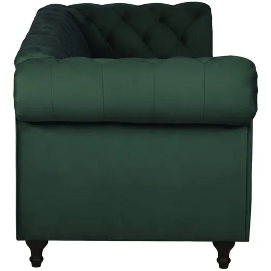 Hjem Interiors Chesterfield Velvet 3-Zits Bank Bosgroen