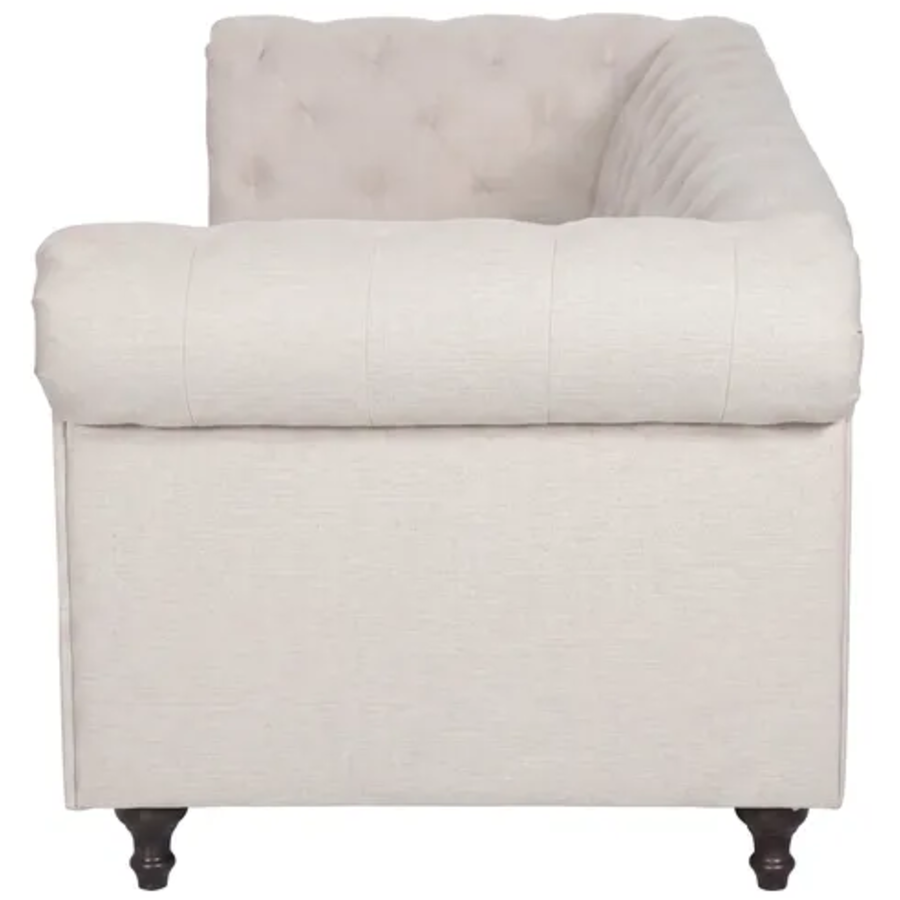Hjem Interiors Chesterfield Velvet 3-Zits Bank Beige