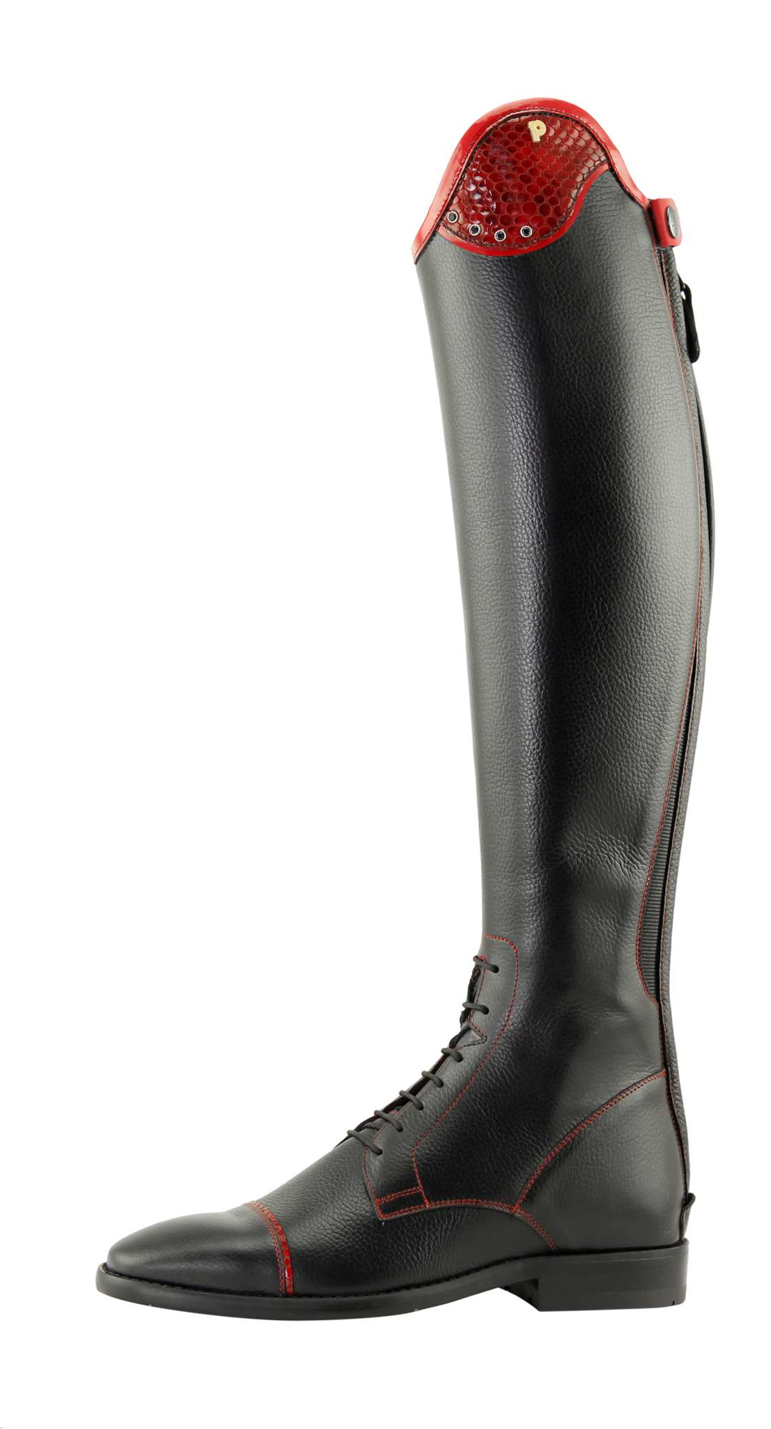 Petrie Luca black or brown Laced Ridingboot with and top-cuff honeycomb