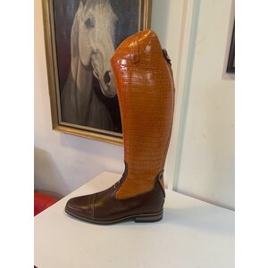 Petrie Jumping Boots (laced) 25% discount J625-11.0  Petrie Coventry cognac croco brown UK size 11 48.5-42.5-39.5 custom
