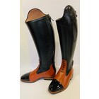 Petrie Jumping Boots (laced) 25% discount J620-5.5 Aberdeen laced riding boot with elastic section  black+cognac+patent nose UK 5.5 45-41.5-40