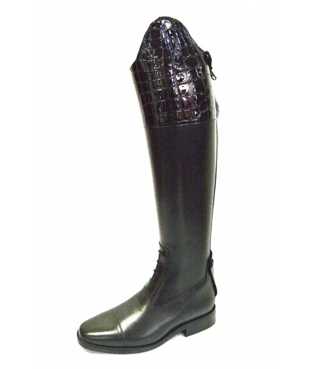 Petrie Jumping Boots (laced) 25% discount J311-4.0 Petrie Coventry black with a black croco hunting top UK size 4.0 46-32
