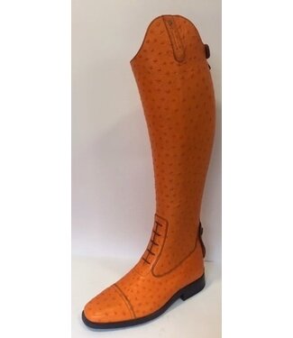 J602-6.0 Petrie Aberdeen laced riding boot with elastic section  Oistrich orange size 6.0  47-38 LW