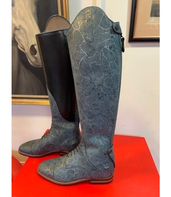 Petrie Jumping Boots (laced) 25% discount J004-7.0  Petrie Coventry grey fantasie  calf leather, UK  7.0  49-35.5-35
