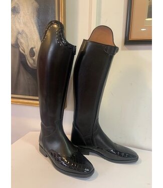 D515-7.5 Petrie Significant Dressage in black patent+croco+crystals  45-38 W