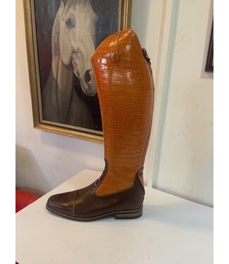 Petrie Rijlaarzen J625-11.0  Petrie Coventry cognac croco brown UK size 11 48.5-42.5-39.5 custom