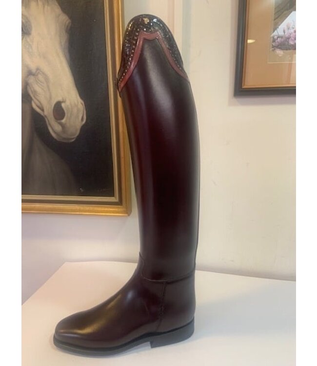 Petrie Dressage Boots 25% Discount D061-5.0  Petrie Anky Elegance in oxblood calf leather+ Tiara cuff  UK size  5.0 47-35 XHE