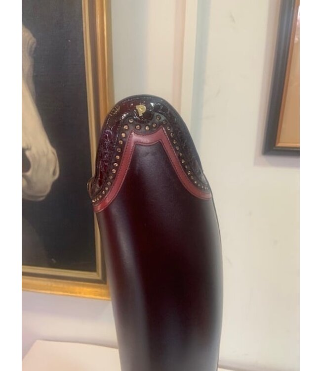 Petrie Rijlaarzen D061-5.0  Petrie Anky Elegance in oxblood calf leather+ Tiara cuff  UK size  5.0 47-35 XHE