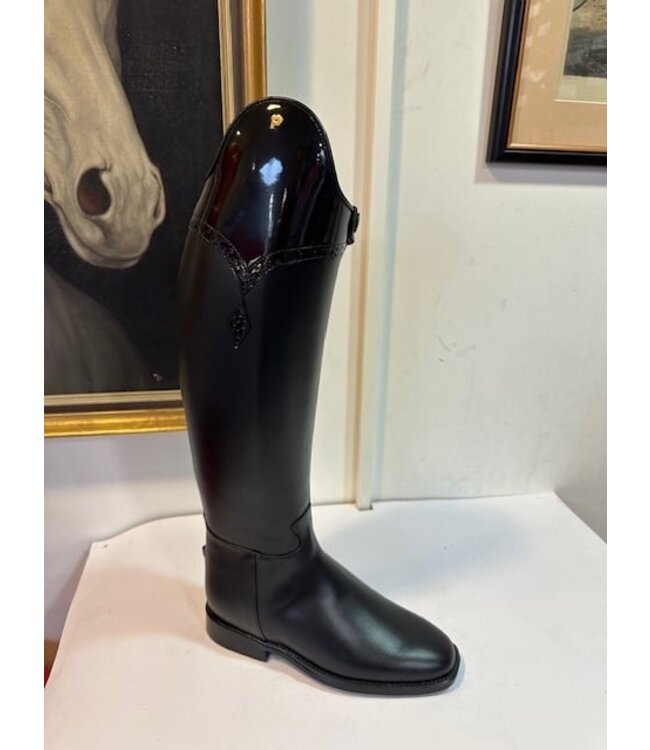 Petrie Boots D721-4.0  Petrie Olympic Dressage with cuff teardrop  black UK size  4.0 42-L36.5-R35.5
