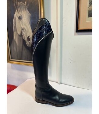 Petrie Rijlaarzen D709-5.0 Petrie Sublime Dressage in blue calfleather with decoration stroke UK 5.0 46-33.5-33