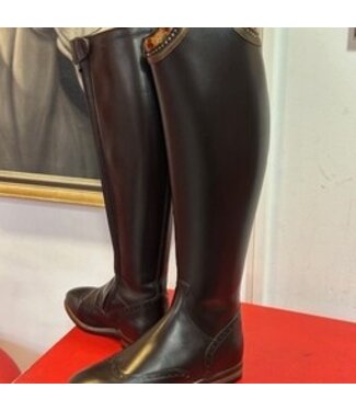 Van Huet Rijlaarzen D739-4.5 Petrie Significant Dressage brown calf leather + tiara double stroke 4.5 48-38.5-37