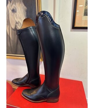 Van Huet Rijlaarzen D084-6.0 Petrie Significant Dressage inblue calf leather + tiara double stroke 6.0 47-37.5-35