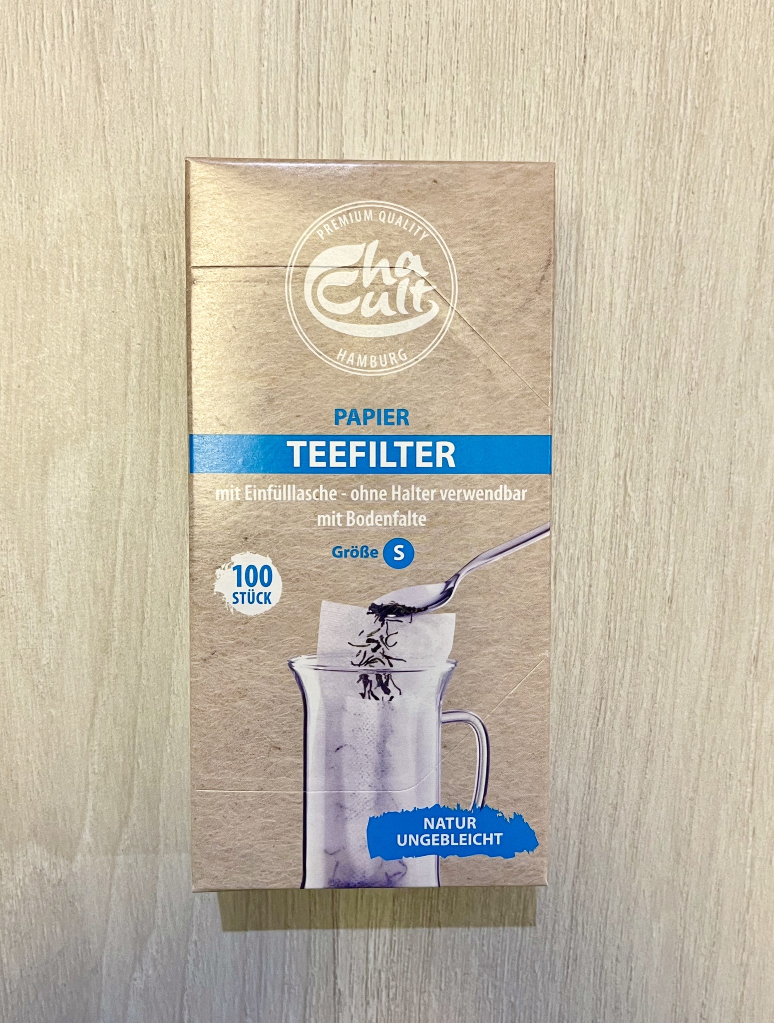 Papier Teefilter mit Einfülllasche S