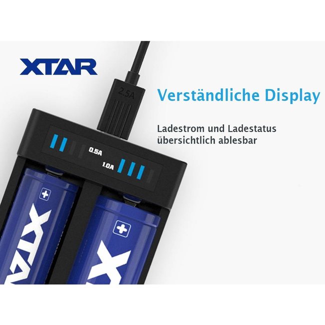 XTAR Xtar MC2 Plus - 2 Schacht USB Akkulader
